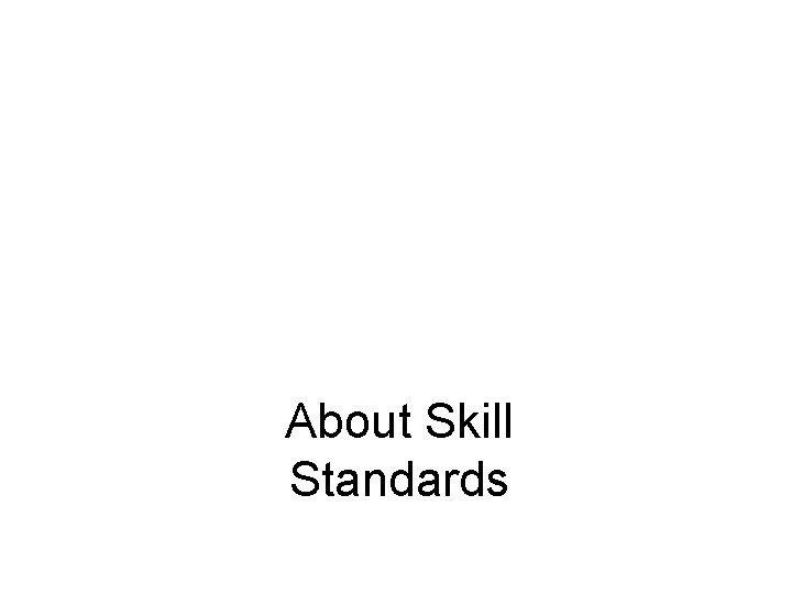 About Skill Standards 