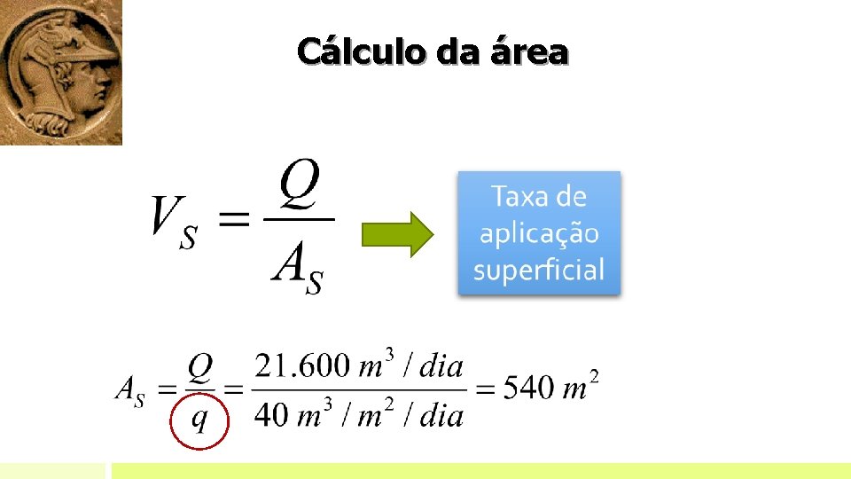 Cálculo da área Cálculo da área