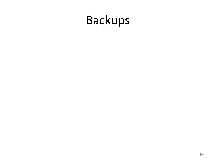 Backups 40 