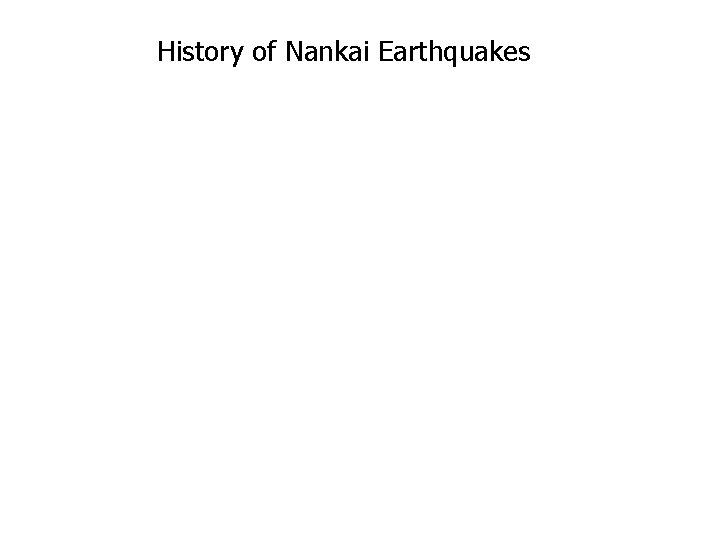 History of Nankai Earthquakes History of Nankai Earthquakes
