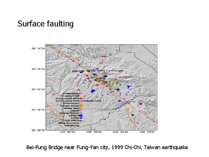 Surface faulting Bei-Fung Bridge near Fung-Yan city, 1999 Chi-Chi, Taiwan earthquake Surface faulting Bei-Fung Bridge near Fung-Yan city, 1999 Chi-Chi, Taiwan earthquake