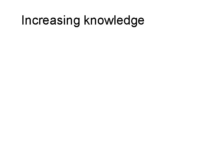 Increasing knowledge Increasing knowledge