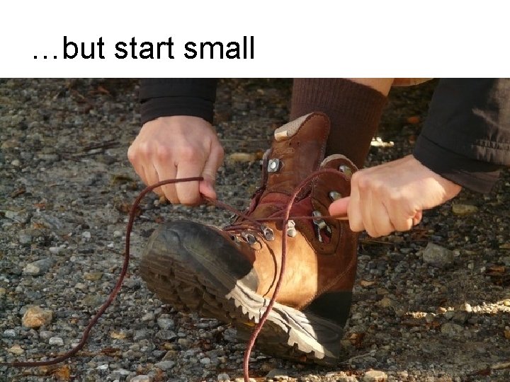 …but start small …but start small