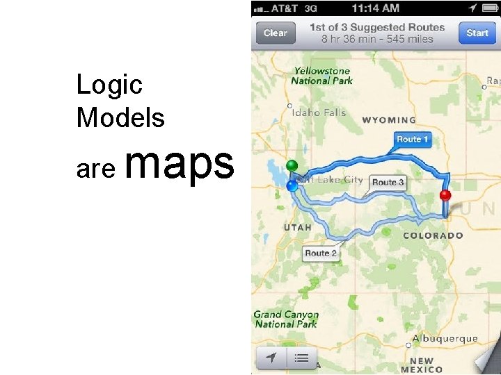 Logic Models are maps Logic Models are maps
