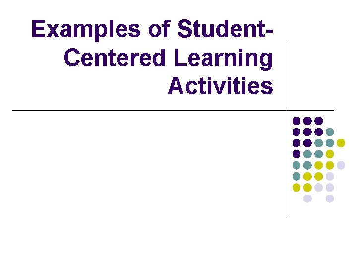 Examples of Student. Centered Learning Activities 