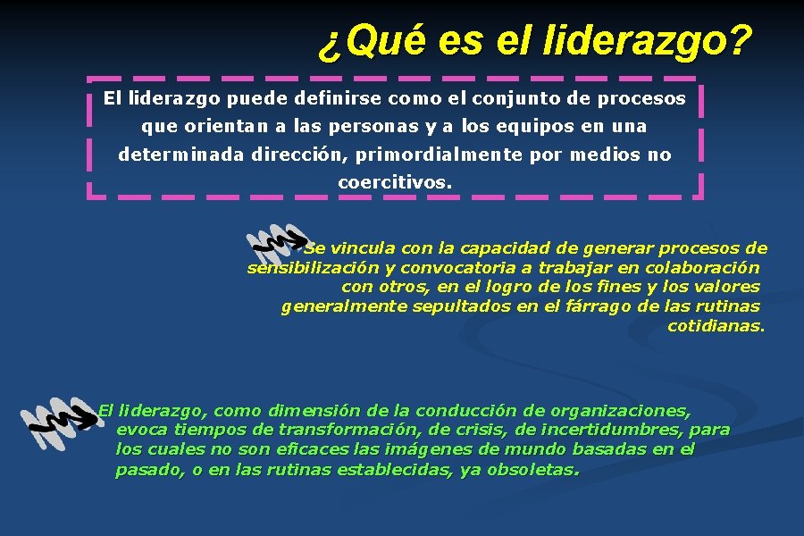 ¿Qué es el liderazgo? El liderazgo puede definirse como el conjunto de procesos que