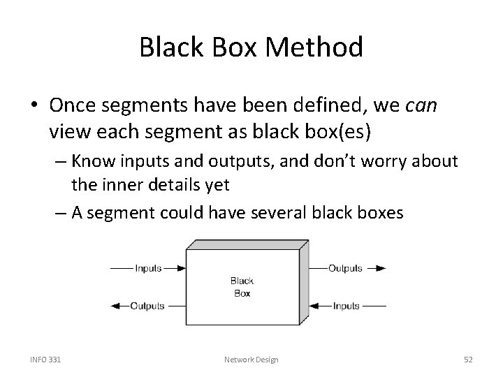 Black Box Method • Once segments have been defined, we can view each segment