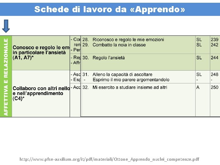 Schede di lavoro da «Apprendo» http: //www. pfse-auxilium. org/it/pdf/materiali/Ottone_Apprendo_nuclei_competenze. pdf 