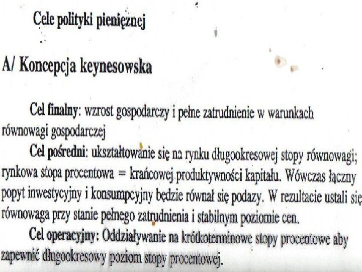 POLITYKA PIENIĘŻNA-CELE 