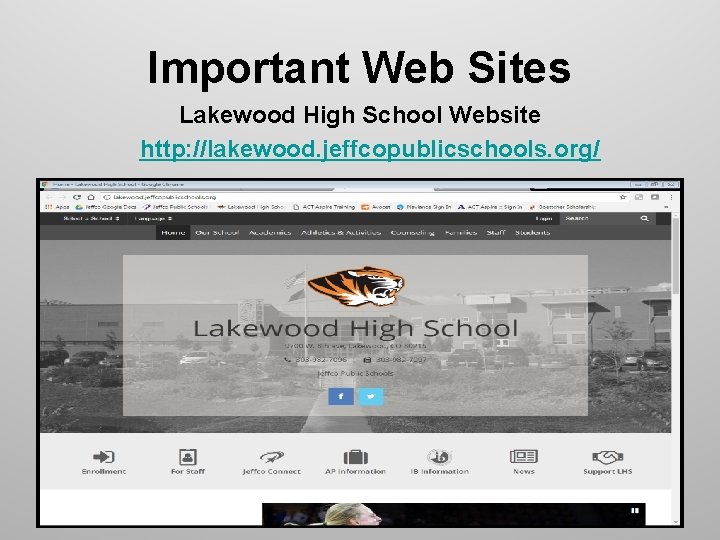 Important Web Sites Lakewood High School Website http: //lakewood. jeffcopublicschools. org/ 