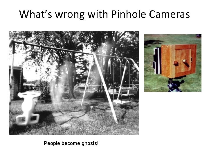 What’s wrong with Pinhole Cameras People become ghosts! 