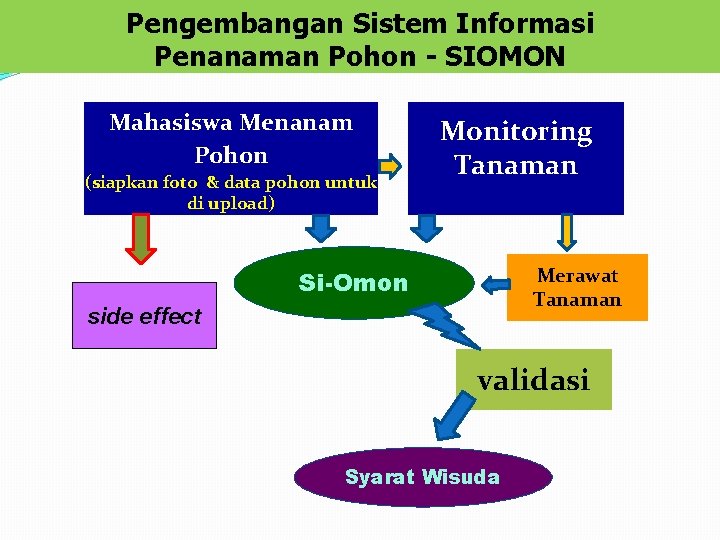 Pengembangan Sistem Informasi Penanaman Pohon - SIOMON Mahasiswa Menanam Pohon (siapkan foto & data