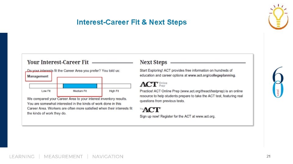 Interest-Career Fit & Next Steps 21 