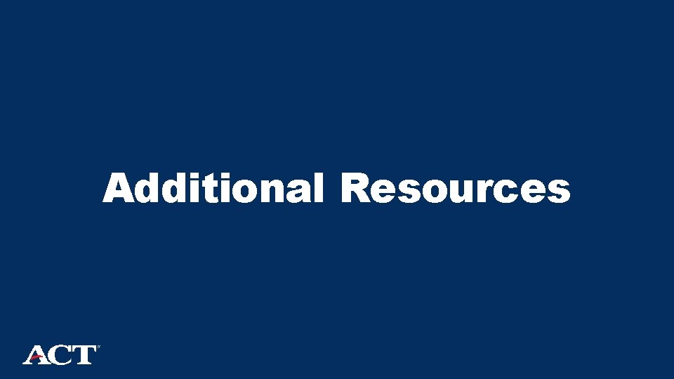 Additional Resources 