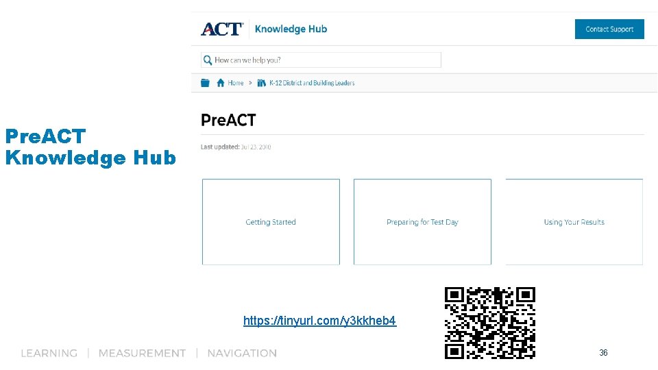 Pre. ACT Knowledge Hub https: //tinyurl. com/y 3 kkheb 4 36 