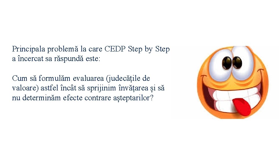 Principala problemă la care CEDP Step by Step a încercat sa răspundă este: Cum