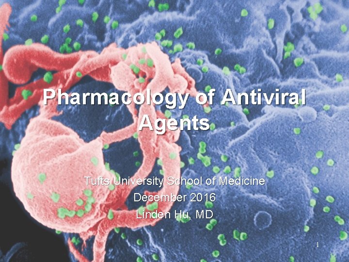 Pharmacology of Antiviral Agents Tufts University School of Medicine December 2016 Linden Hu, MD