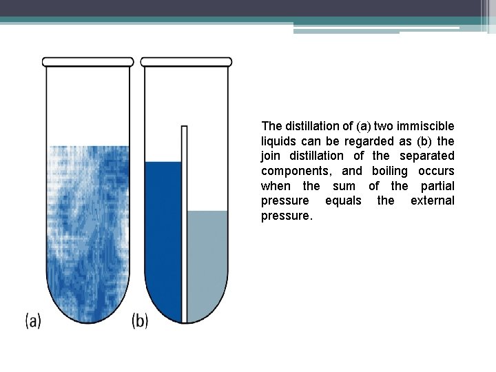 The distillation of (a) two immiscible liquids can be regarded as (b) the join