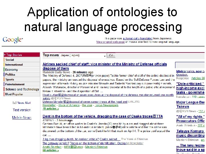 Application of ontologies to natural language processing 54 