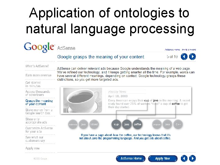 Application of ontologies to natural language processing 56 