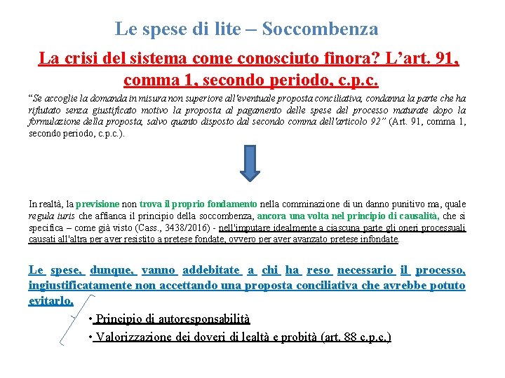 Le spese di lite – Soccombenza La crisi del sistema come conosciuto finora? L’art.