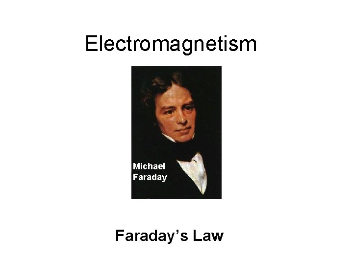 Electromagnetism Michael Faraday’s Law 