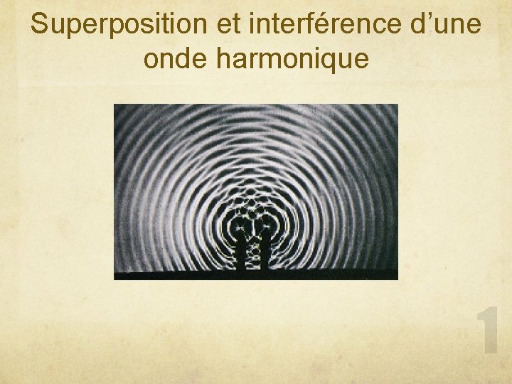 Superposition et interférence d’une onde harmonique 