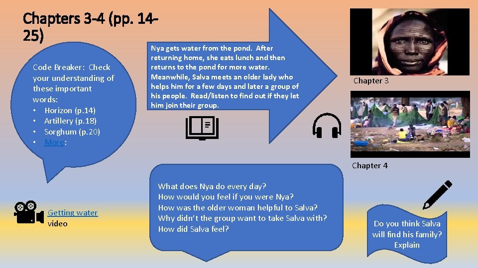 Chapters 3 -4 (pp. 1425) Code Breaker: Check your understanding of these important words: