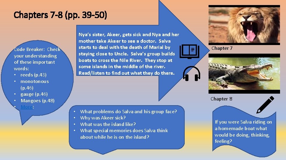 Chapters 7 -8 (pp. 39 -50) Code Breaker: Check your understanding of these important