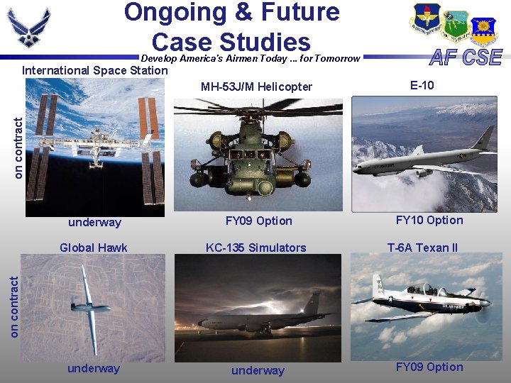 Ongoing & Future Case Studies Develop America's Airmen Today. . . for Tomorrow International Ongoing & Future Case Studies Develop America's Airmen Today. . . for Tomorrow International