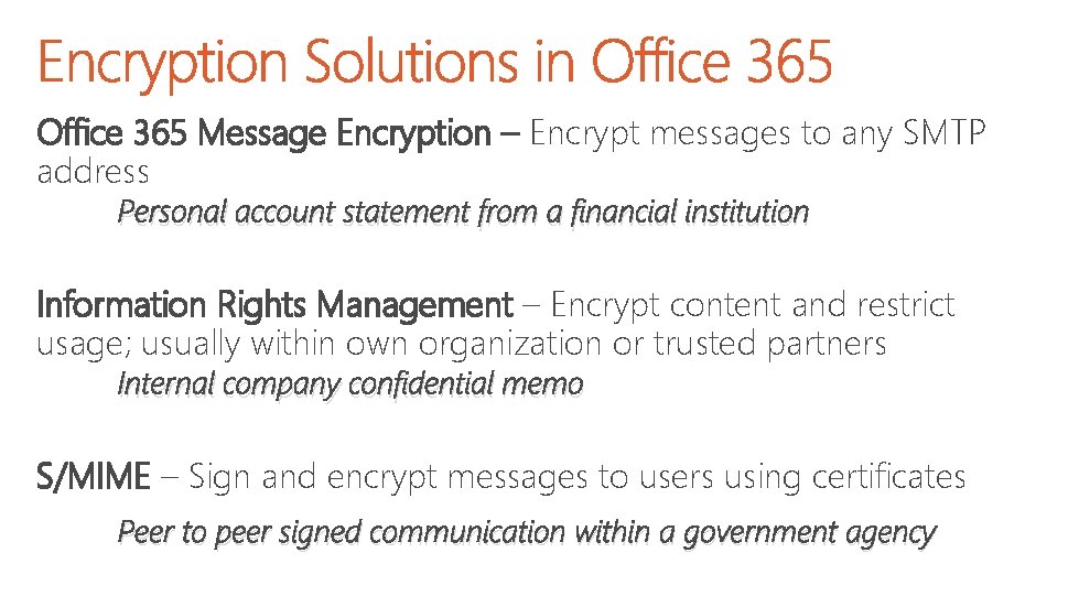 Office 365 Message Encryption – Encrypt messages to any SMTP address Personal account statement