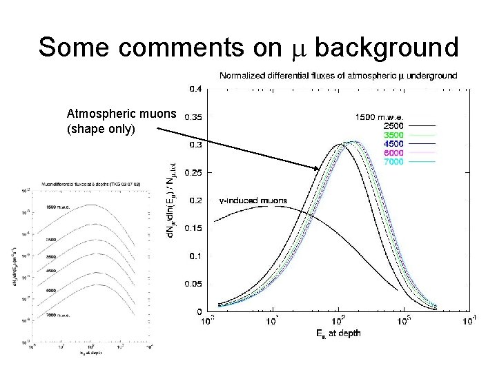 Some comments on m background Atmospheric muons (shape only) 