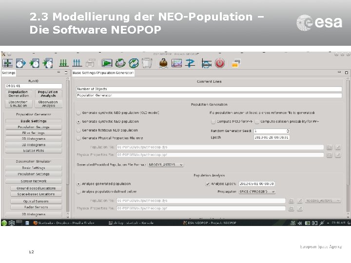 2. 3 Modellierung der NEO-Population – Die Software NEOPOP 12 