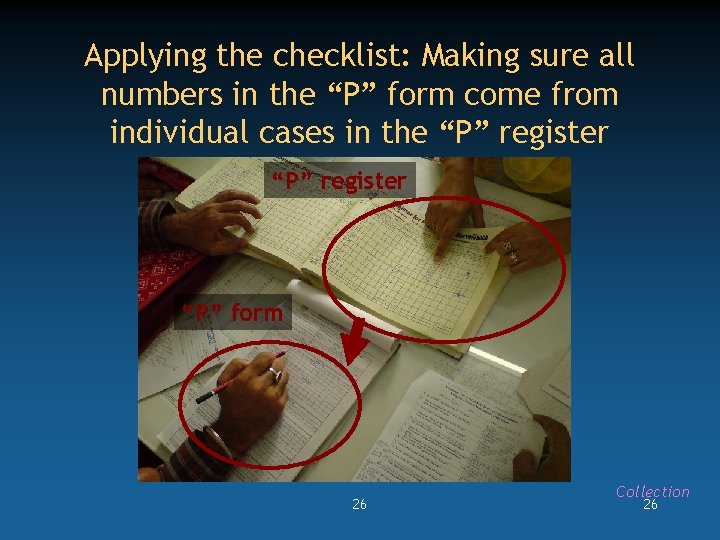 Applying the checklist: Making sure all numbers in the “P” form come from individual