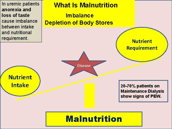 In uremic patients anorexia and loss of taste cause imbalance between intake and nutritional