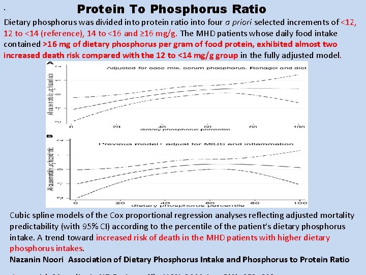 per. Protein To Phosphorus Ratio Dietary phosphorus was divided into protein ratio into four