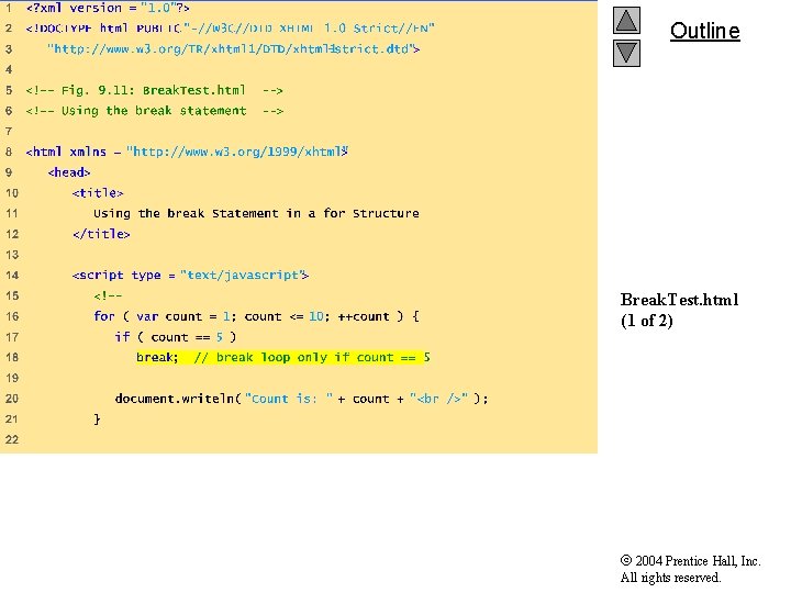 Outline Break. Test. html (1 of 2) 2004 Prentice Hall, Inc. All rights reserved. Outline Break. Test. html (1 of 2) 2004 Prentice Hall, Inc. All rights reserved.