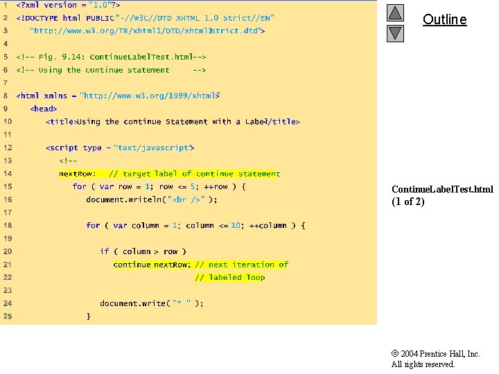 Outline Continue. Label. Test. html (1 of 2) 2004 Prentice Hall, Inc. All rights Outline Continue. Label. Test. html (1 of 2) 2004 Prentice Hall, Inc. All rights