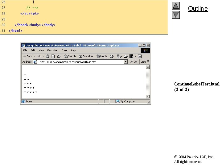 Outline Continue. Label. Test. html (2 of 2) 2004 Prentice Hall, Inc. All rights Outline Continue. Label. Test. html (2 of 2) 2004 Prentice Hall, Inc. All rights