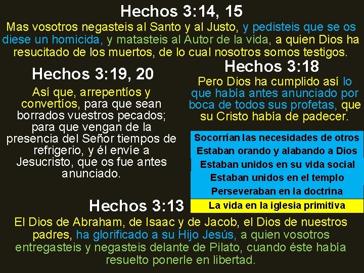 Hechos 3: 14, 15 Mas vosotros negasteis al Santo y al Justo, y pedisteis