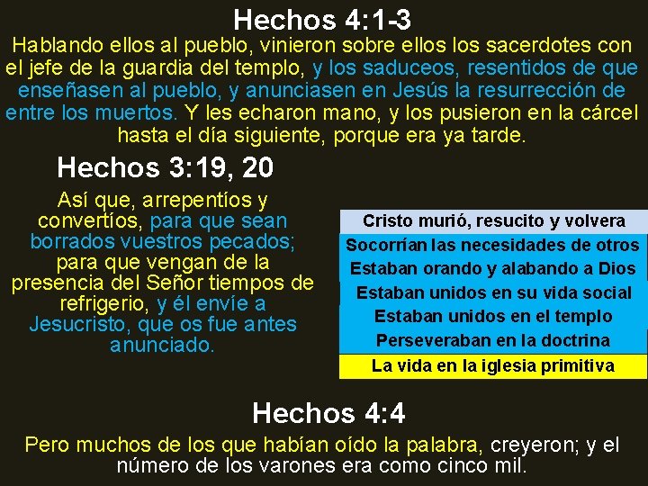 Hechos 4: 1 -3 Hablando ellos al pueblo, vinieron sobre ellos sacerdotes con el