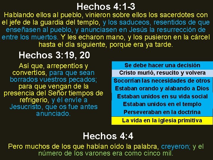 Hechos 4: 1 -3 Hablando ellos al pueblo, vinieron sobre ellos sacerdotes con el