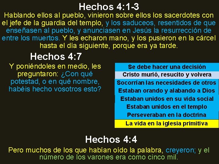 Hechos 4: 1 -3 Hablando ellos al pueblo, vinieron sobre ellos sacerdotes con el