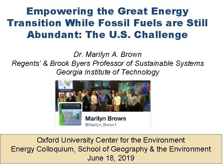 Empowering the Great Energy Transition While Fossil Fuels