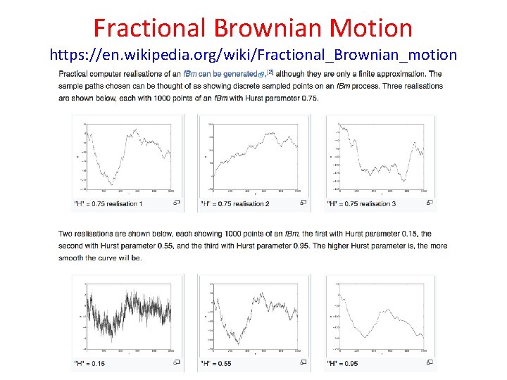 Fractional Brownian Motion https: //en. wikipedia. org/wiki/Fractional_Brownian_motion 