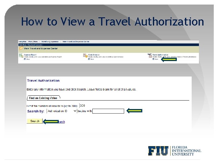 How to View a Travel Authorization 