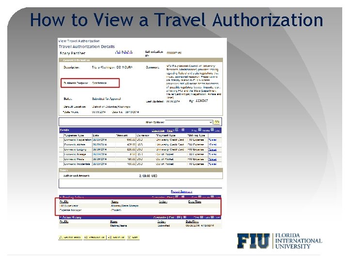 How to View a Travel Authorization 