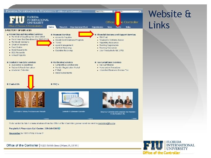 Website & Links Office of the Controller 