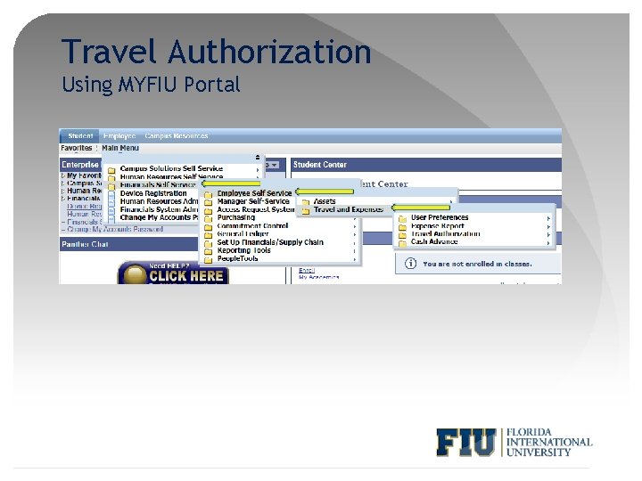 Travel Authorization Using MYFIU Portal 