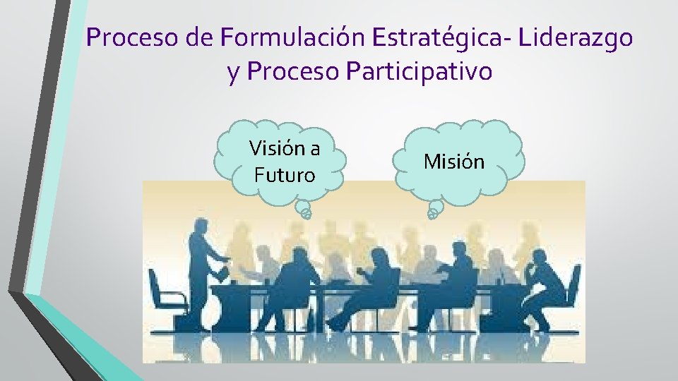 Proceso de Formulación Estratégica- Liderazgo y Proceso Participativo Visión a Futuro Misión 